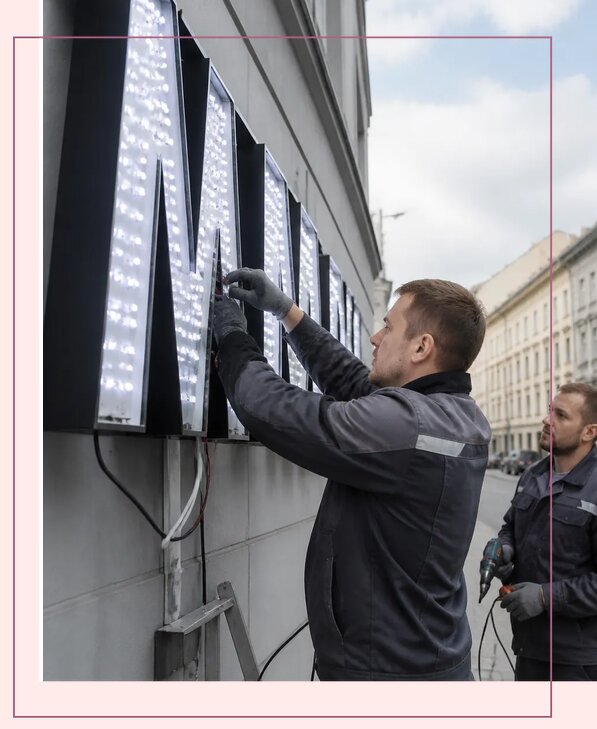 Изготовление и монтаж светодиодных LED вывесок в Лобне