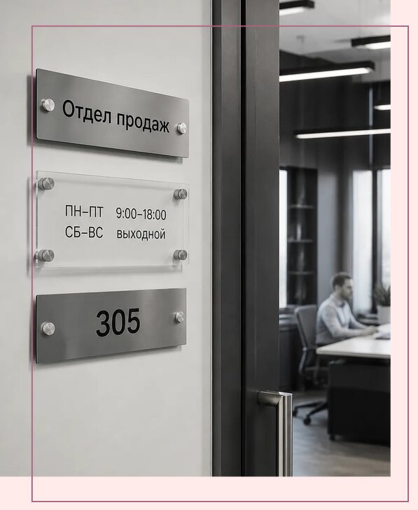 Офисные таблички на дверь в Лобне по цене от 5060 р. | Аванза-Лбн